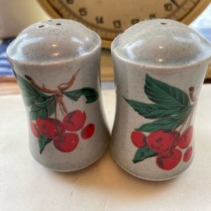 Vintage Cherry Salt and Pepper Shakers Korea